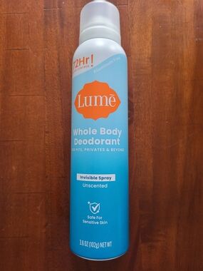 Lume Unscented Whole Body Deodorant Spray - Blue